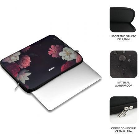 Subblim Trendy Sleeve Neo Flowers para portátiles de 13,3-14 pulgadas, Multicolor